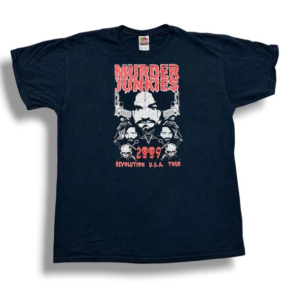 Y2k Murder Junkies GG Allin Tee Shirt Charles Manson Tour Vintage Punk RARE XL - Picture 1 of 5